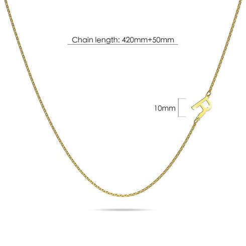 Bold Alphabet Letter Initial Charm Necklace in Gold Tone